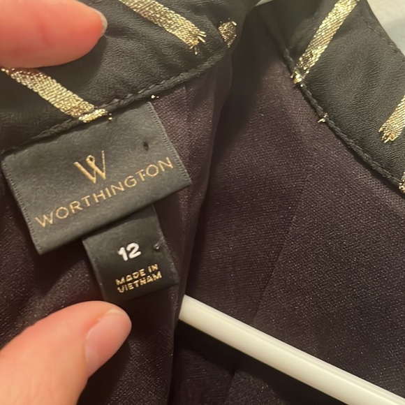 Womens Black and Gold Worthington Dress - Picture 5 of 9